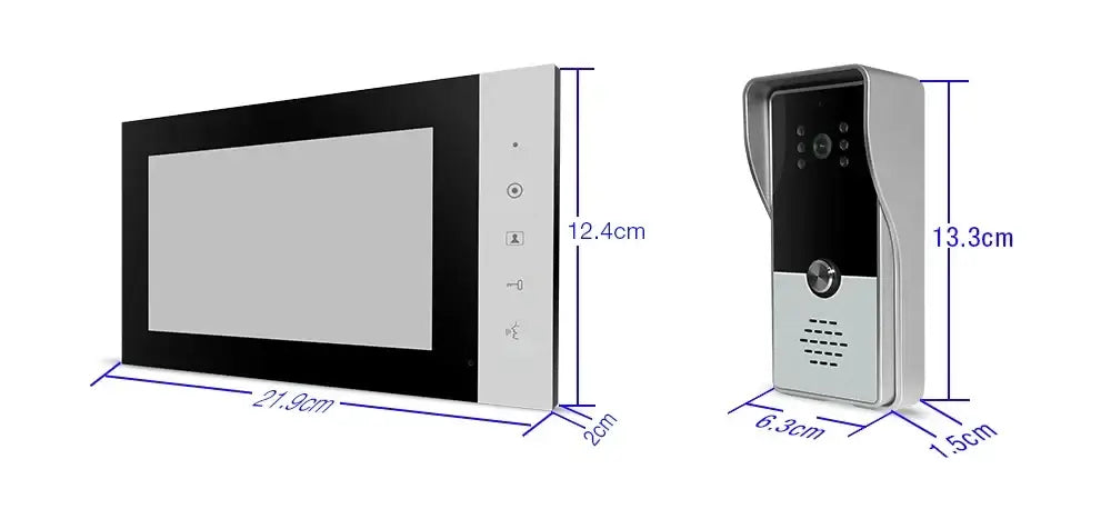 Video-Gegensprechanlage-Kit, kabelgebundenes Video-Türklingeltelefon, regendichtes Anrufpanel, IR-Kamera für das Gebäude der Villa zu Hause, 1200TVL