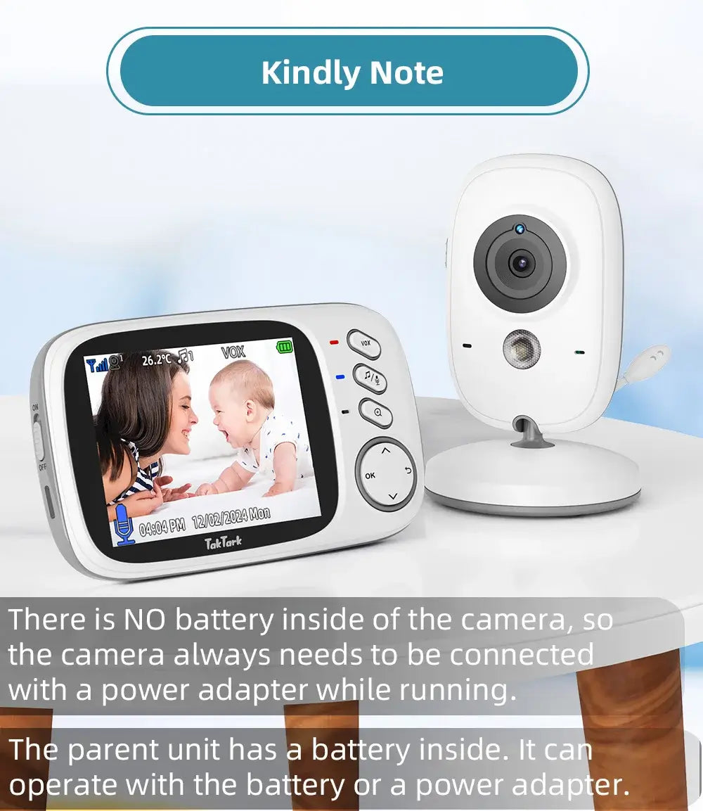 TakTark 3,2 Zoll Wireless Video Baby Monitor Auto Nachtsicht Zwei-Weg Intercom Temperatur Überwachung Überwachung Kamera Nanny