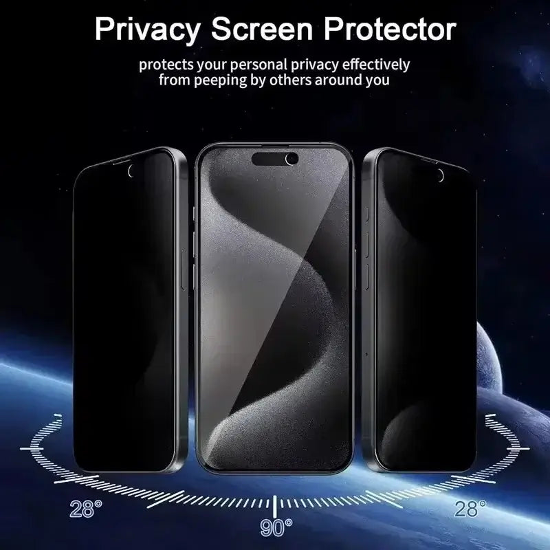 Protector de pantalla de privacidad de cobertura completa para iPhone 11 12 13 14 15 Pro Max 8 Plus El mejor vidrio antiespía 8K para iPhone 16 PRO XR XS MAX