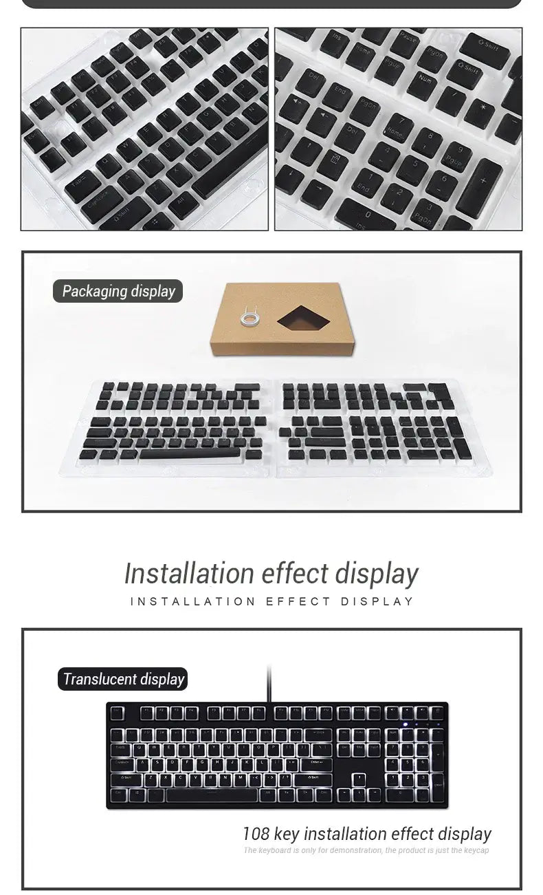 129 Keys Pudding Keycaps OEM Profile PBT Double Shot Keycap For Mx Switch Mechanical Keyboard ISO Layout RGB backlit Key Caps