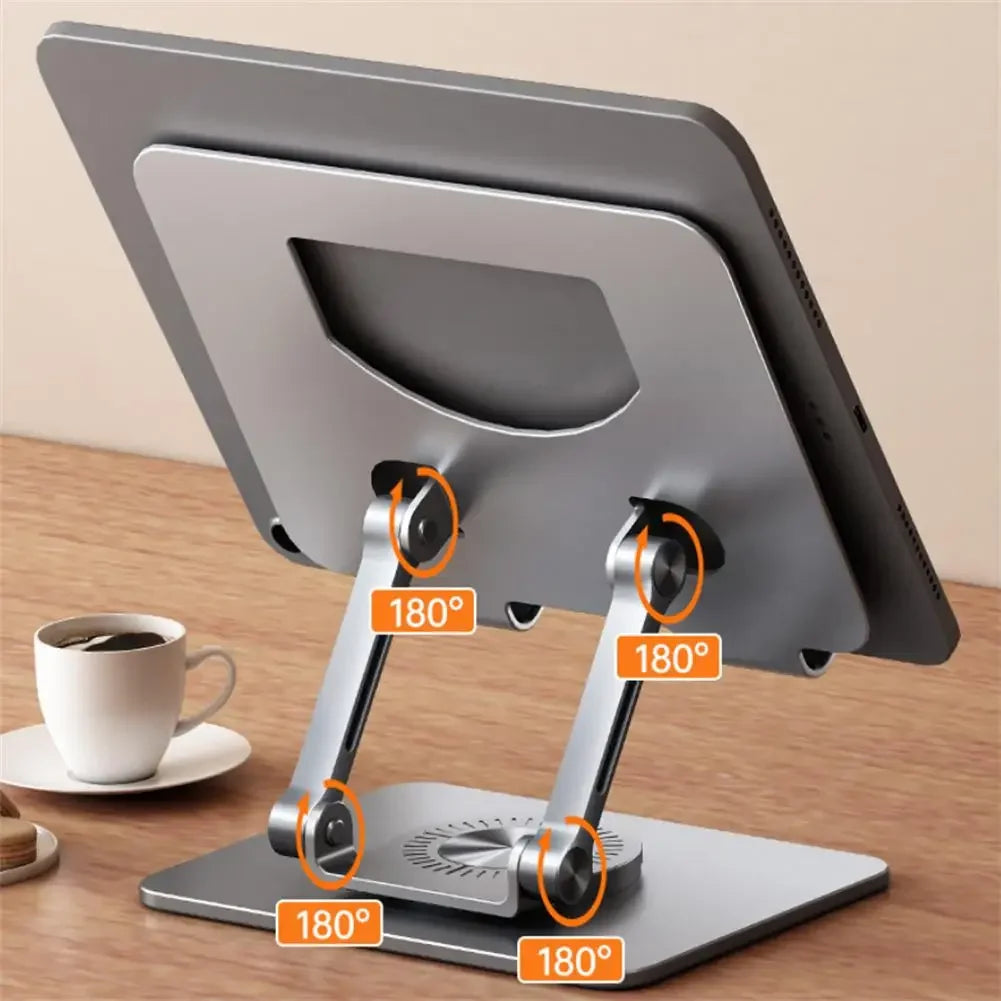 Soporte para tableta giratorio de 360°, ajustable, plegable, compatible con iPad Pro/Air/Min de 4,7 a 12 pulgadas, portátil y tableta