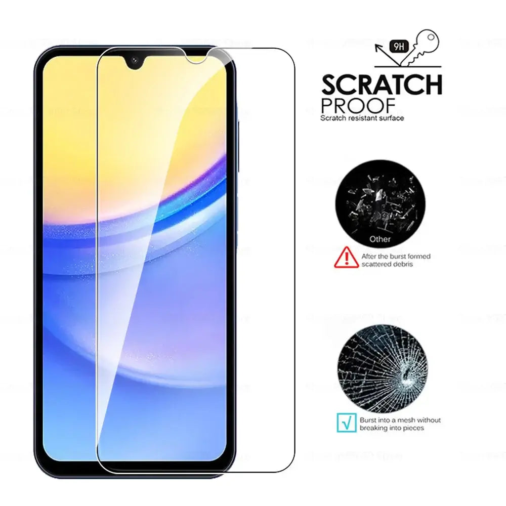 2 protectores de pantalla de vidrio templado para Samsung Galaxy A15 5G, película protectora de seguridad para Samsung A15 4G Galaxy A15