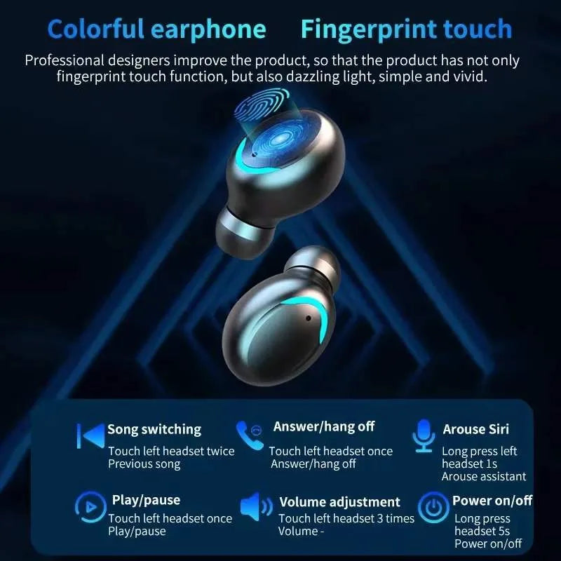 F9 Wireless Bluetooth Headphones Tws Waterproof Earbuds Stereo Earphones Led Display Headset Large Capacity Charging Case New