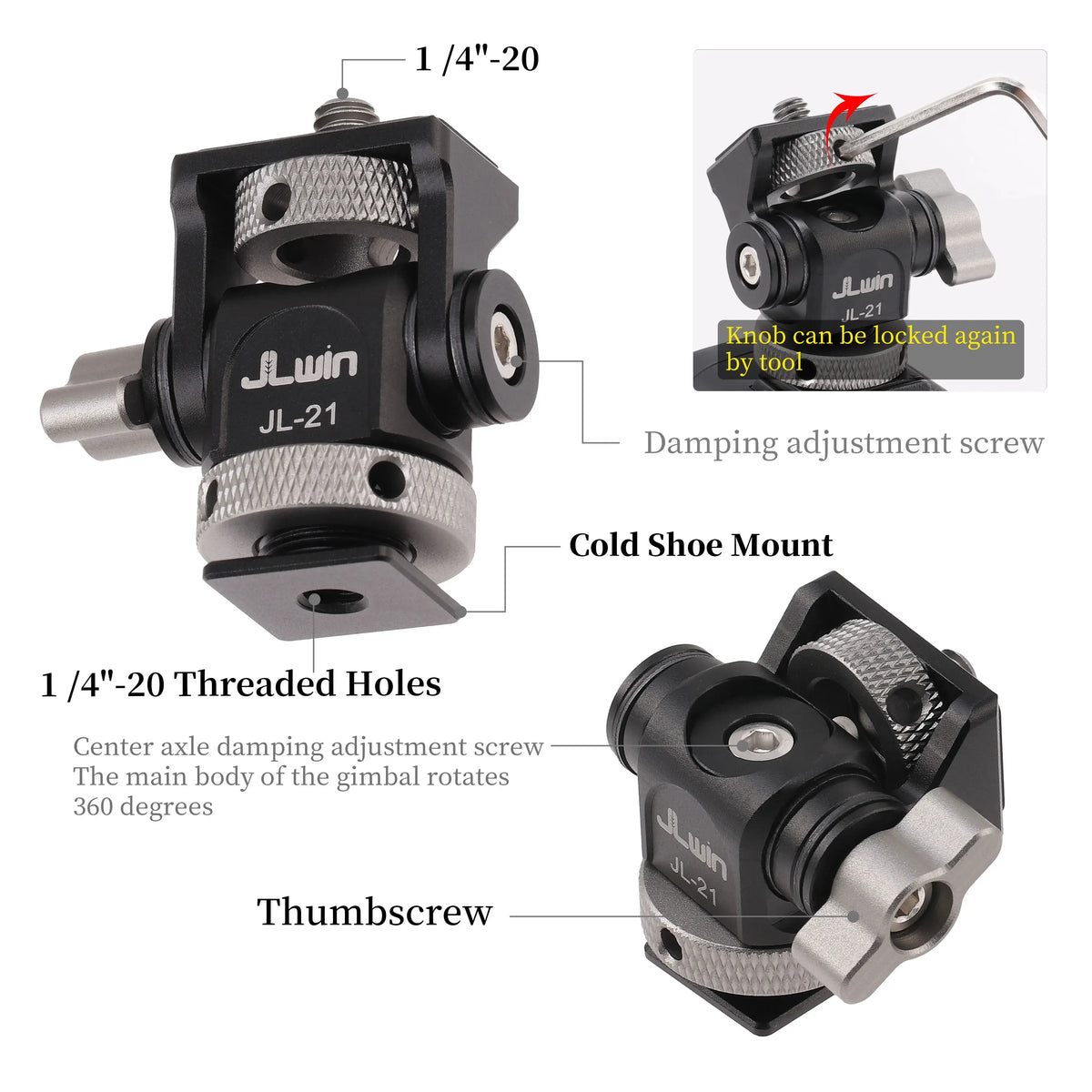 FOTGA JL-21 DSLR Kamera Monitor Mount Adapter für Nikon Canon Sony 360 Einstellbare Monitor Adapter Zubehör Foto Studio kits