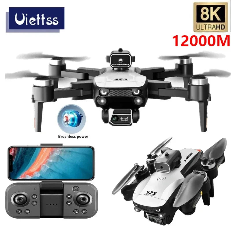 Nuevo mini dron S2S profesional con cámara HD de 8K, vuelo en 25 minutos, evitación de obstáculos, cuadricóptero plegable sin escobillas, flujo óptico, dron RC