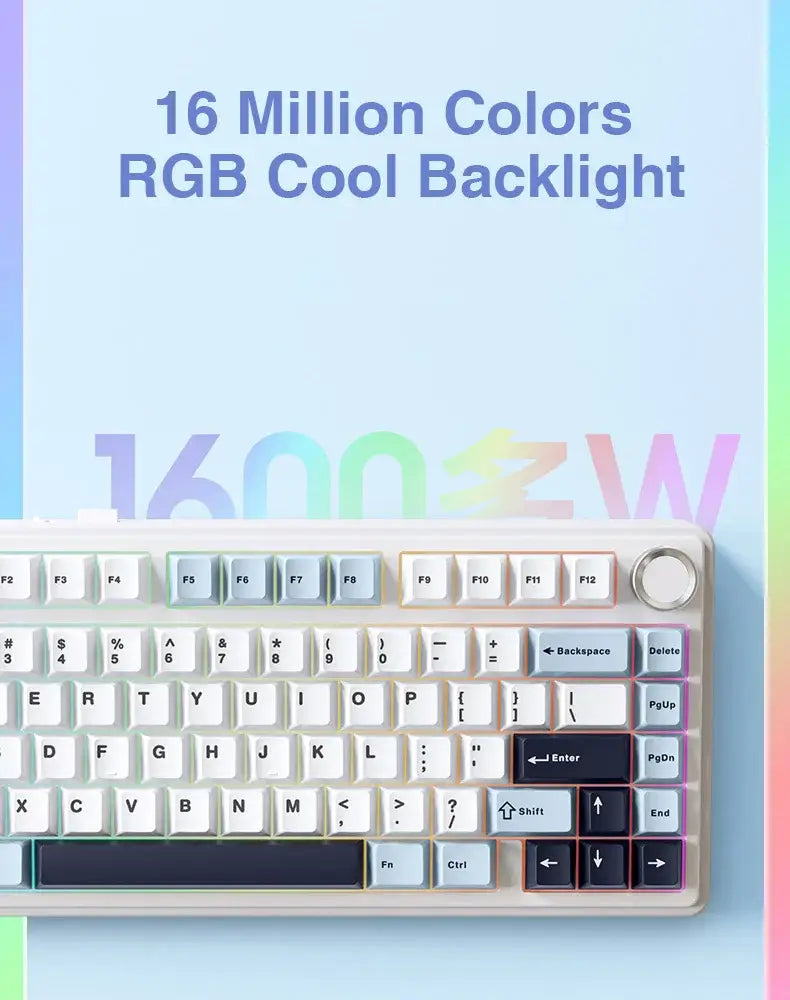 AULA F75 2.4G Wireless/Bluetooth/Wired Gaming Mechanical Keyboard RGB Customized 75% Layout OEM Profile Gasket Structure