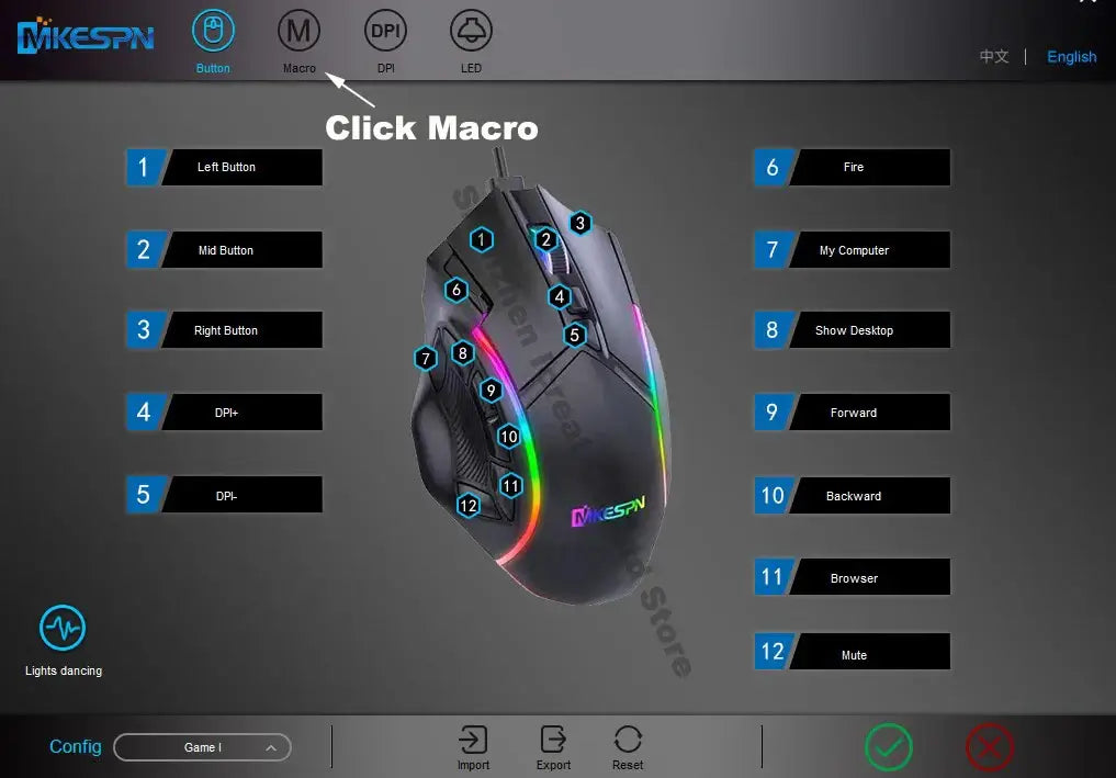 12800DPI Free Weight Macro RGB Gaming Mouse 12 Programmable Keys Game Mouse RGB Light Max to 6 levels For pc mac gun PUBG Laptop