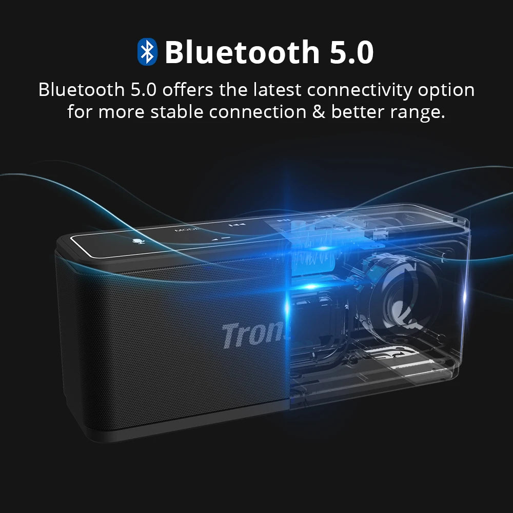 Original Tronsmart Mega Bluetooth-Lautsprecher, 40 W, tragbarer Lautsprecher mit Touch-Control-Soundbar, unterstützt Sprachassistent, NFC, MicroSD