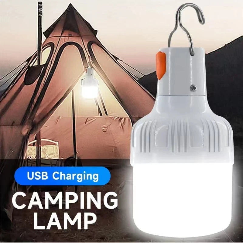 Outdoor USB Rechargeable LED Lamp Bulbs 20W 40W 60W Emergency Light Hook Up Camping Fishing Portable Lantern Night Lights