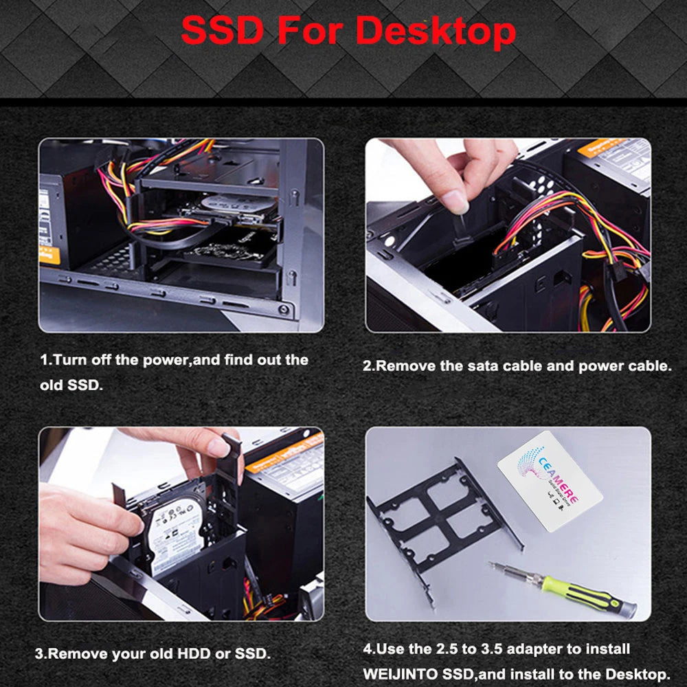 CeaMere Sata Ssd 10pcs 120GB 2.5 SSD 128GB 240GB 256GB Hard Drive Disk 480GB 512GB HDD Disk Internal Hard Drive Free Custom Logo