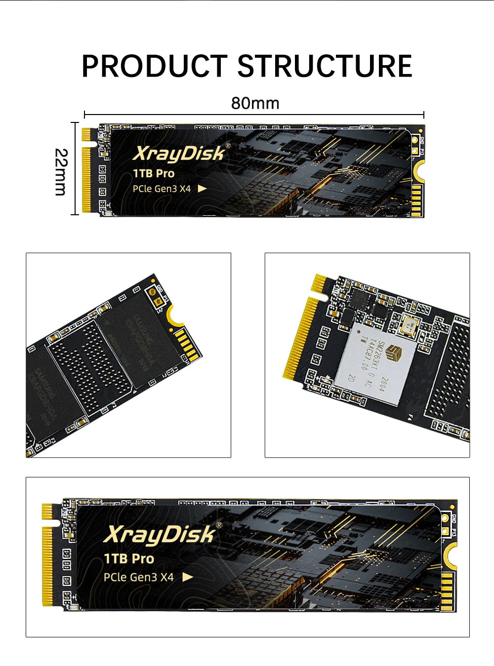 Xraydisk M2 NVMe SSD High Speed 512GB 1TB M.2 PCIe NVME Ssd Solid State Disk Hard Drive for Laptop&Desktop