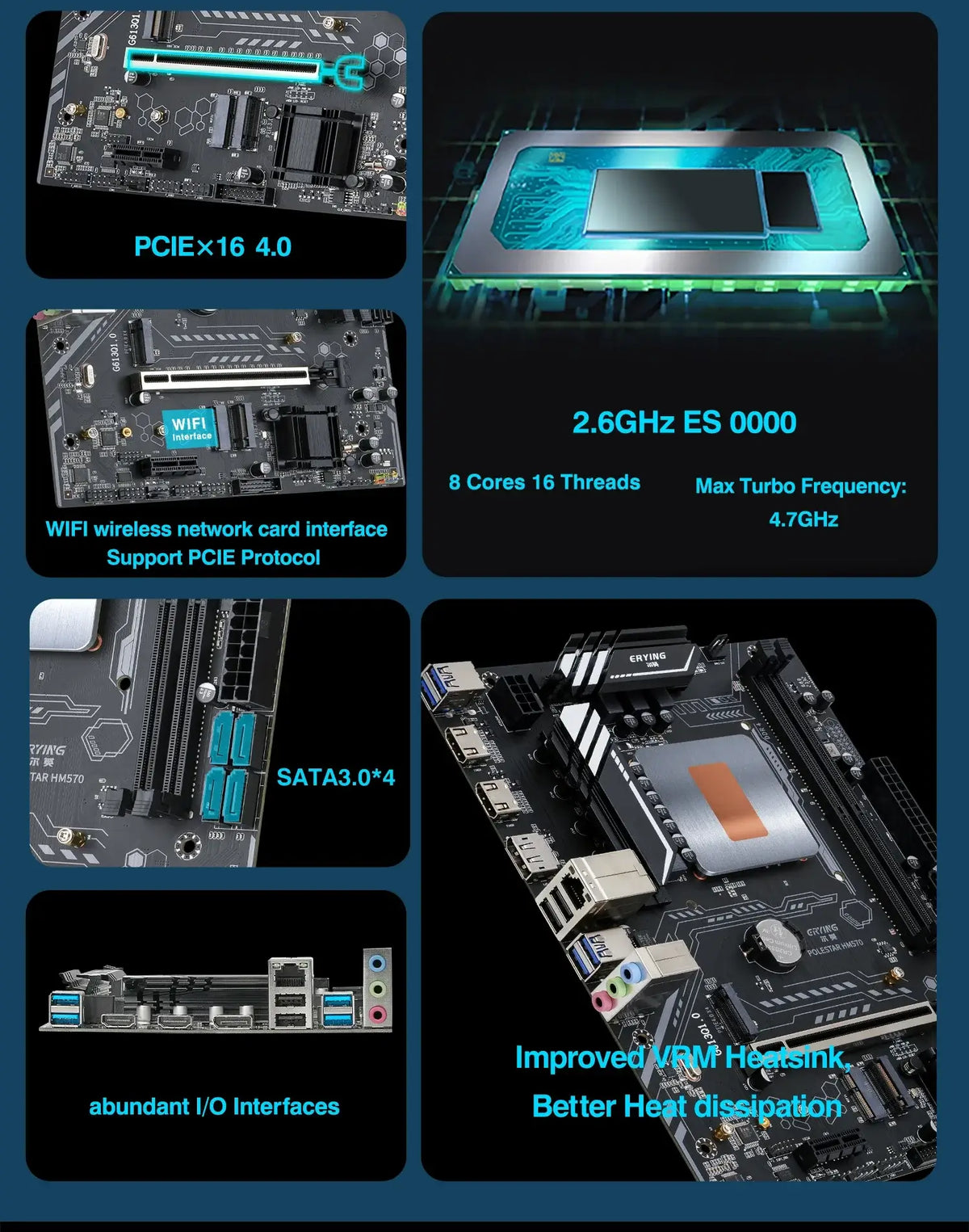 ERYING Gaming-PC-Motherboard i9-Kit mit eingebetteter 11. Core-CPU 0000 ES 2,6 GHz (Produktleistung, siehe i9 11980HK i9 11900H)