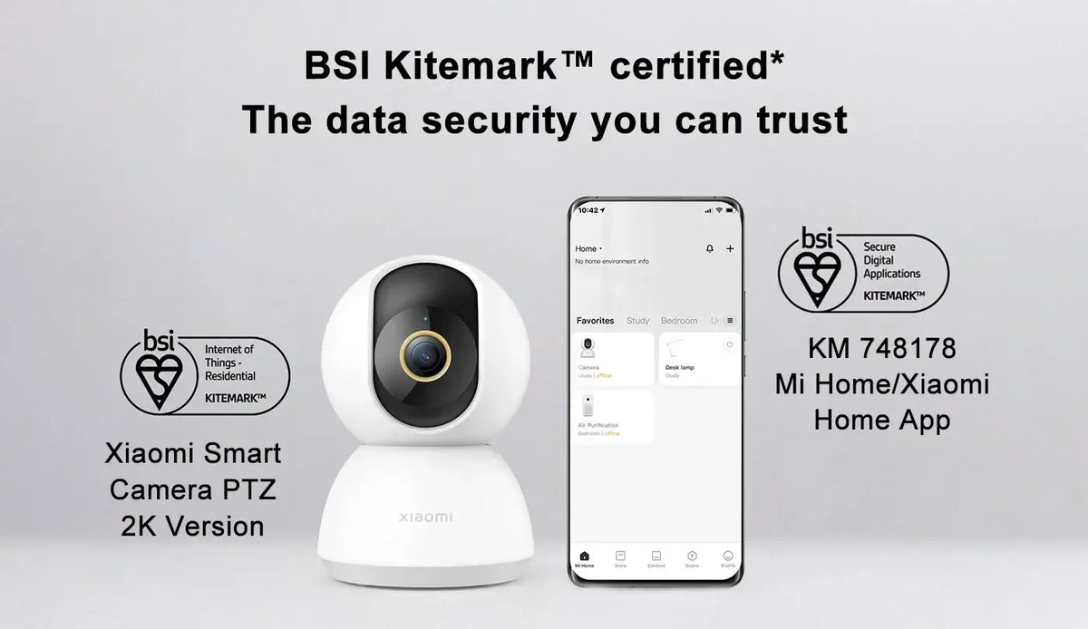 Xiaomi 360 ° Smart Home Sicherheitskamera PTZ 2K Babyphone 1296x2304P AI Panoramakamera HD Nachtsicht Webcam funktioniert mit Mijia