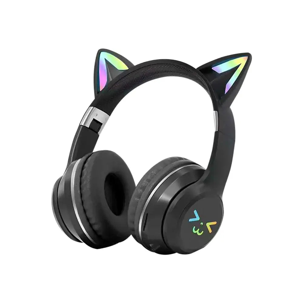 Gradient wireless Headphones RGB cute cat ear Bluetooth Earphones with microphone Stereo Music Game Earphone Girls Kids Gifts