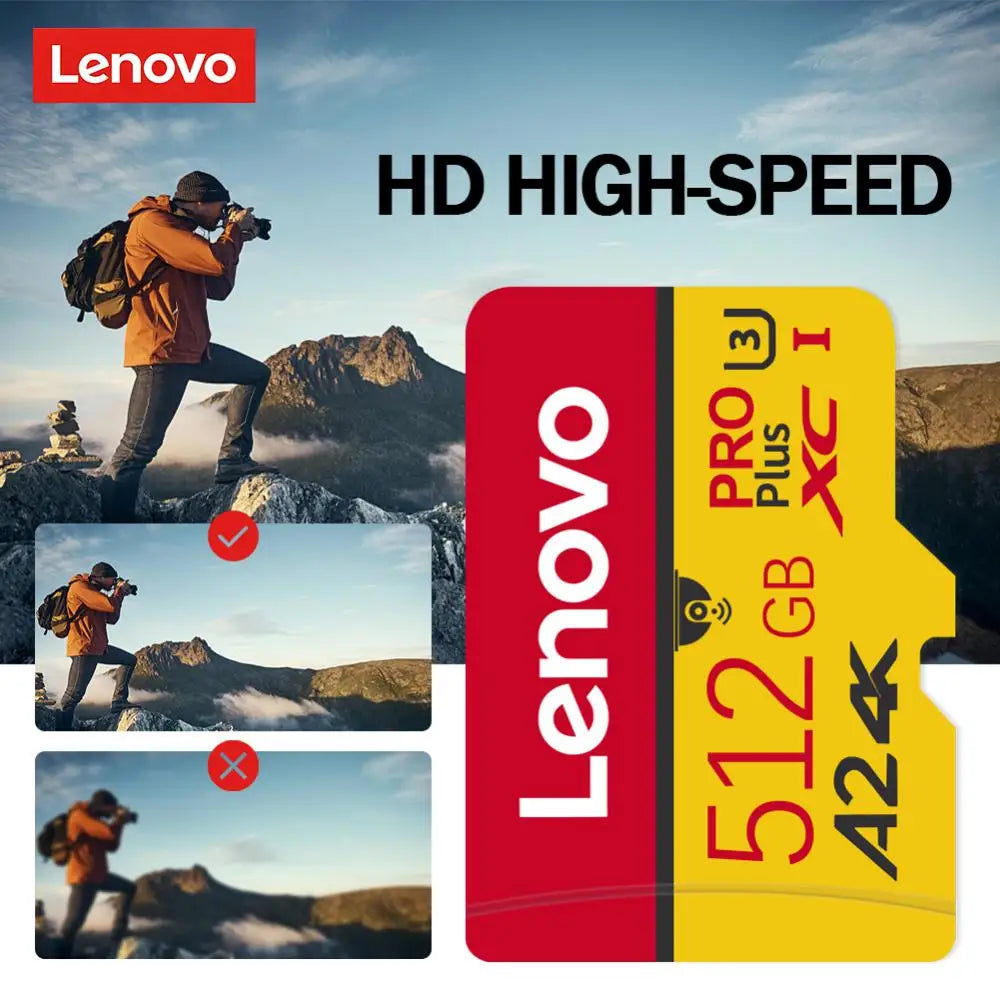 Lenovo 2TB TFcard SD Card 32G 64G 128GB Memory Card Flash Card for Nintendo Switch Drone Surveillance Car Equipment Mini TF Card