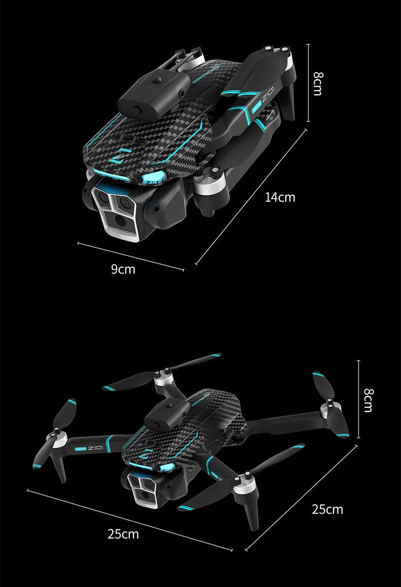 Dron Lenovo Z101 8K Profesional HD con tres cámaras, motor sin escobillas 5G, fotografía con evitación de obstáculos, flujo óptico, juguete plegable, UAV