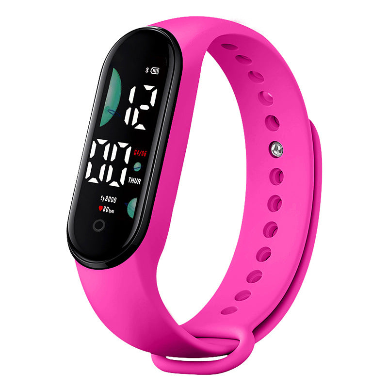 Reloj deportivo electrónico LED digital para mujer, reloj de pulsera de silicona sencillo e informal, resistente al agua