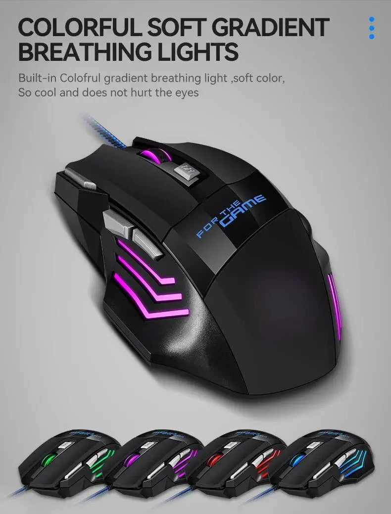 1 PC ITLY Neue Hyperspeed USB-Gaming-Maus RGB-Hintergrundbeleuchtung Ergonomische Spielmäuse 7D Esports Kabelgebundene Maus für Laptop-PC-Gamer