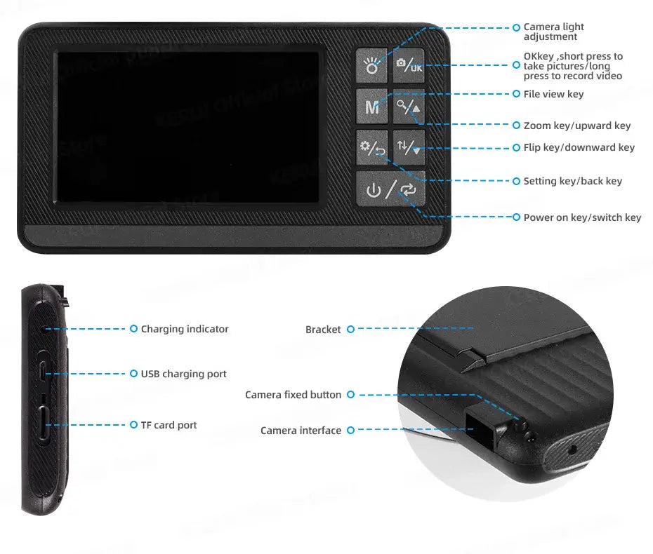 KERUI Dual&Single Lens Endoscope Camera with 1080P 4.3" IPS Screen IP67 Waterproof Car Pipe Inspection Borescope 2600mAh