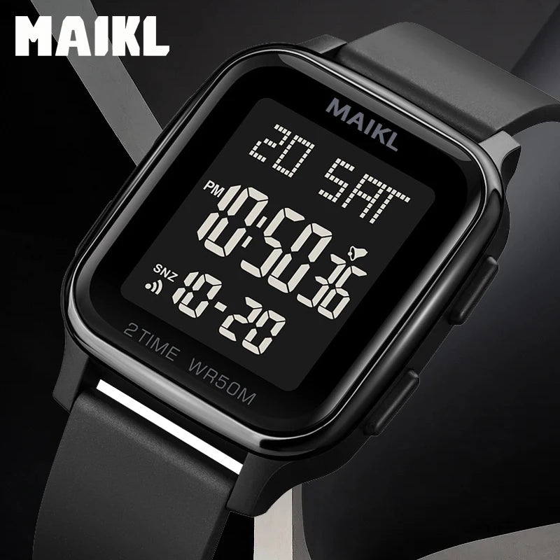 MAIKL Fashion Sports Mens Watch Waterproof Countdown Electronic Back Light Digital Wristwatches for Men Clock Reloj Hombre