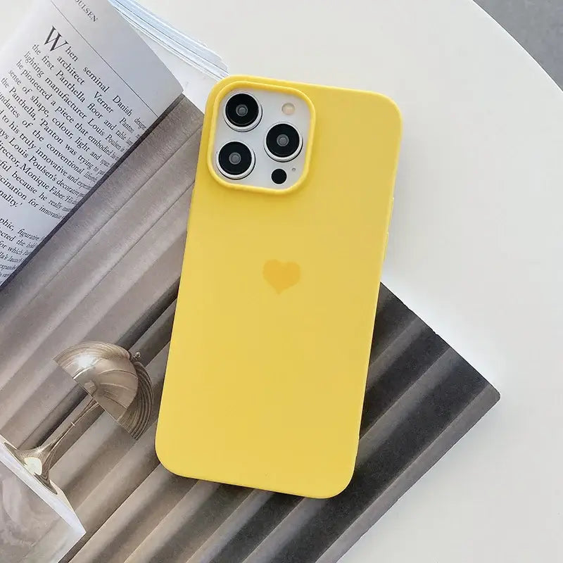 Lovely Love Candy Color Silicone Soft Case For iPhone 15 14 13 12 11 Pro XS Max X XR SE 3 7 8 6S 6 Plus Matte TPU Back Cover