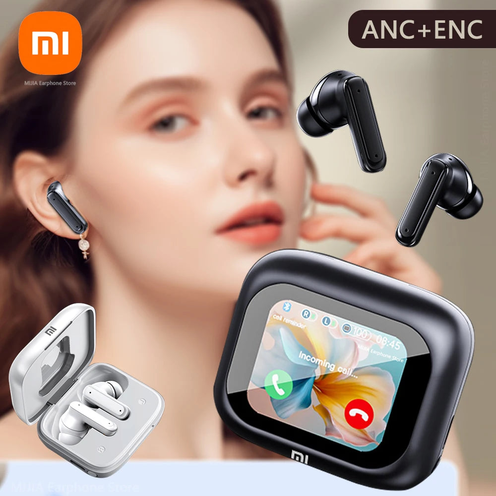 XIAOMI - Nuevos auriculares con pantalla táctil completa ANC E18 Pro Bluetooth 5.4, auriculares con cancelación de ruido, auriculares inalámbricos intraauriculares ENC con micrófono