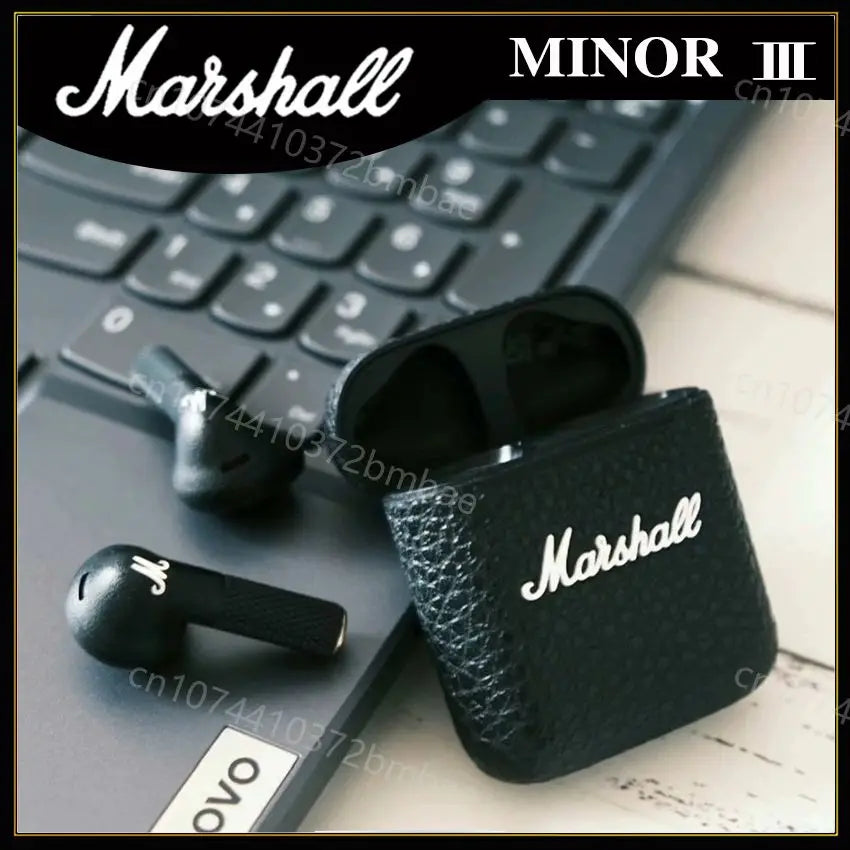 Marshall MINOR III Portable Wireless Headphones HIFI Sound Bluetooth Earphone with Charging Case Sport Semi-In-Ear Headphone