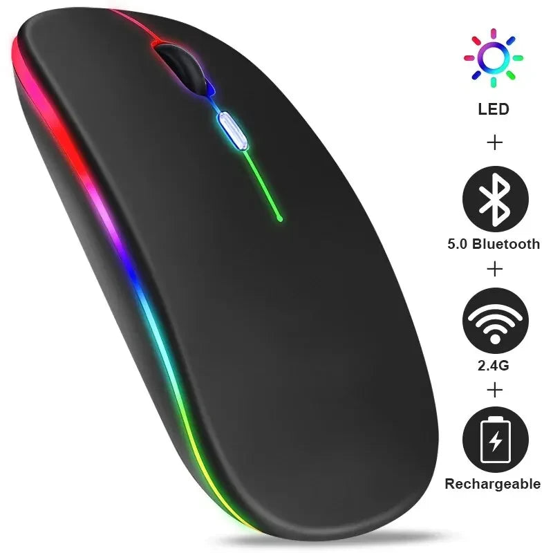 Ratón inalámbrico Xiaomi Bluetooth de modo dual, recargable, silencioso, iluminado, inalámbrico, para ordenador portátil, ratón ergonómico para juegos