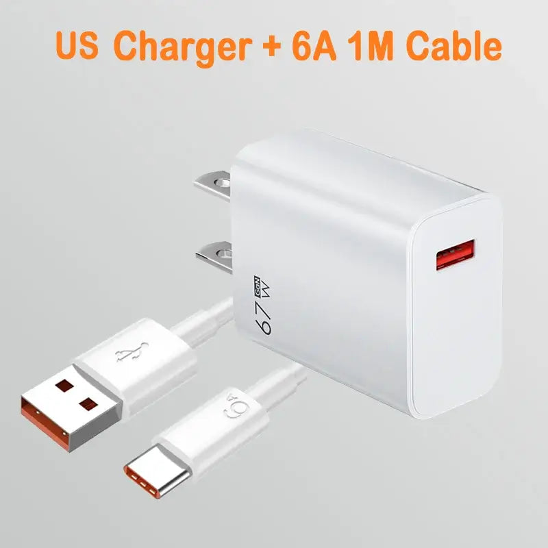 Xiaomi 67W Super Schnelllade-USB-C-PD-Schnittstellenladegerät Schnelllade-Telefonladegerät für iPhone15 Samsung Huawei