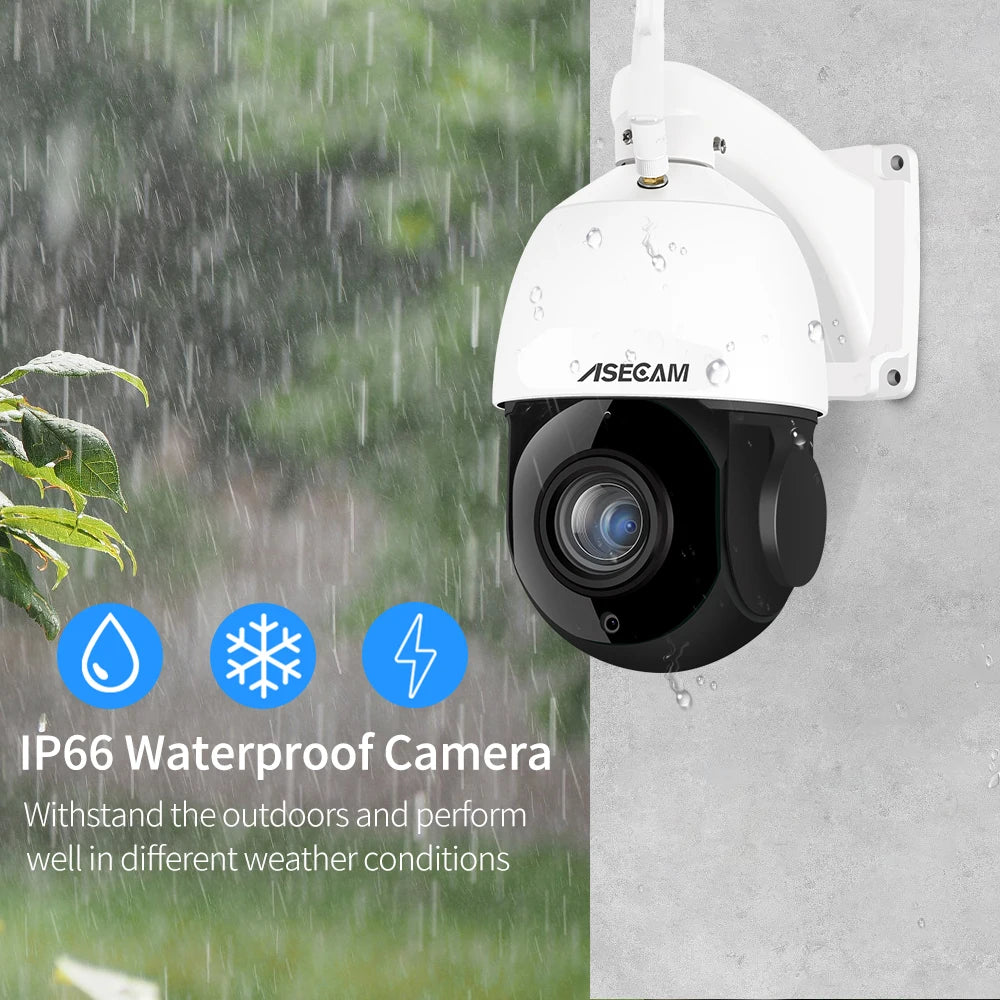 Cámara IP PTZ 4K de 8 MP con wifi y zoom óptico de 30X para exteriores, seguimiento de personas y vehículos con inteligencia artificial, POE, Onvif, CCTV, audio, vigilancia con domo de alta velocidad