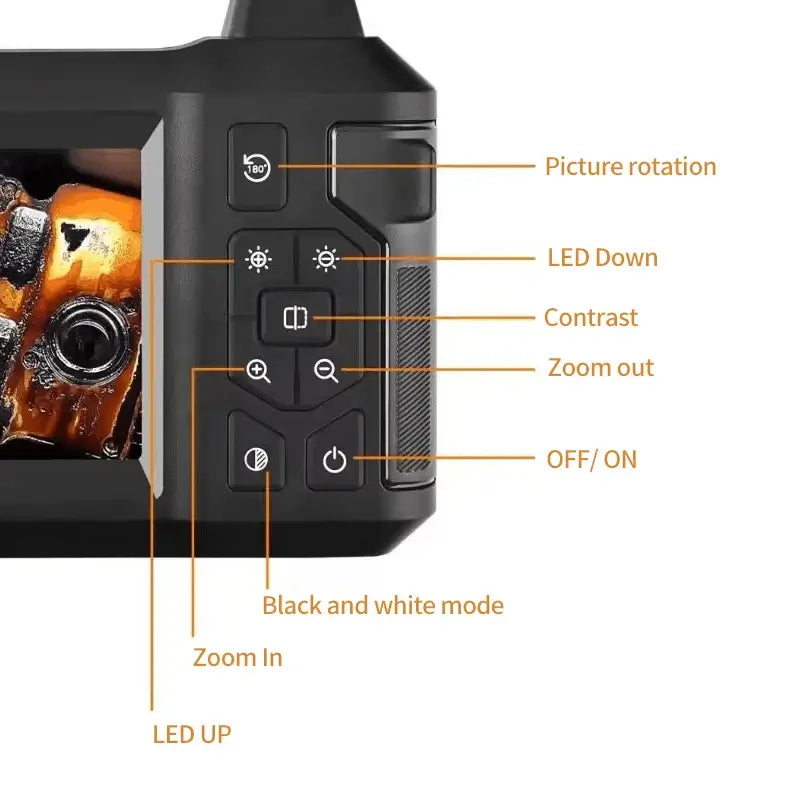 Dual Lens Industrial Endoscope 8mm IP67 Waterproof Camera Sewer Camera with 4.3" LCD Digital Inspection Camera for Home Drain