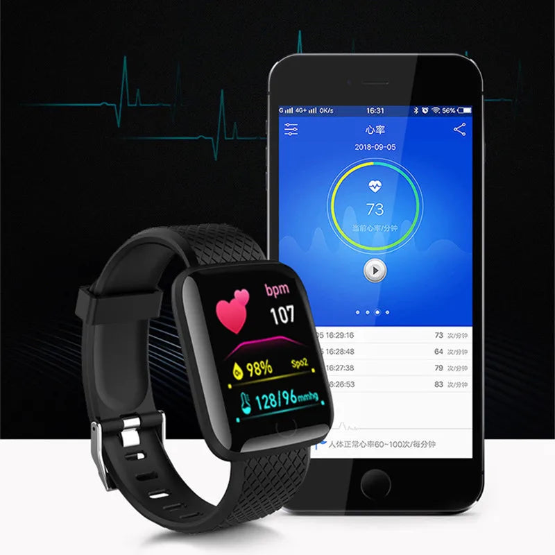 Neu 116plus Smartwatch Männer Blutdruck Frauen Herz Rate Fitness Tracker Armband Sport Smart Uhr Mädchen Kinder Für IOS Android