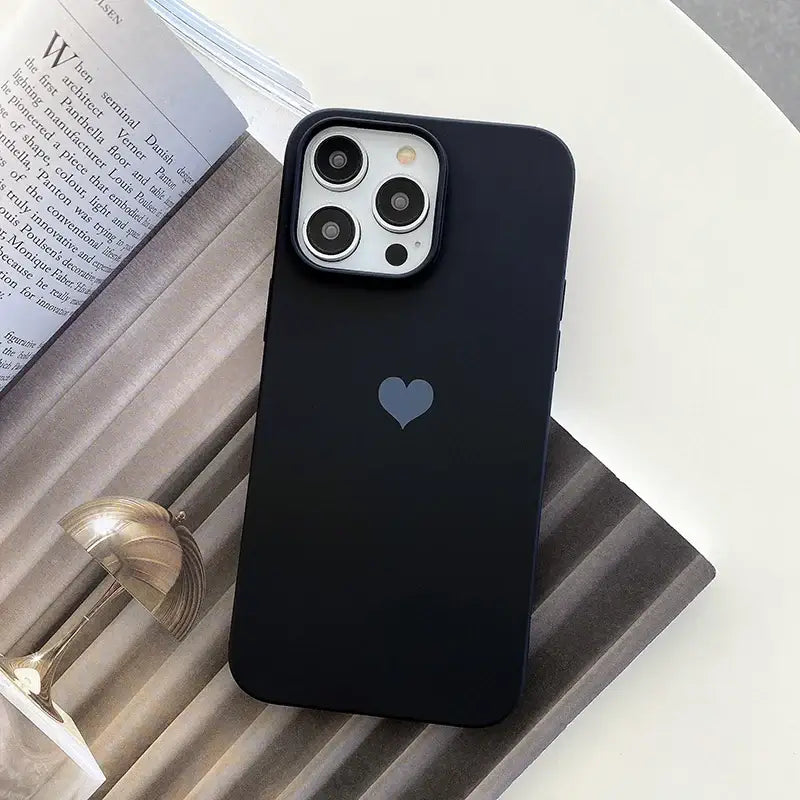 Lovely Love Candy Color Silicone Soft Case For iPhone 15 14 13 12 11 Pro XS Max X XR SE 3 7 8 6S 6 Plus Matte TPU Back Cover