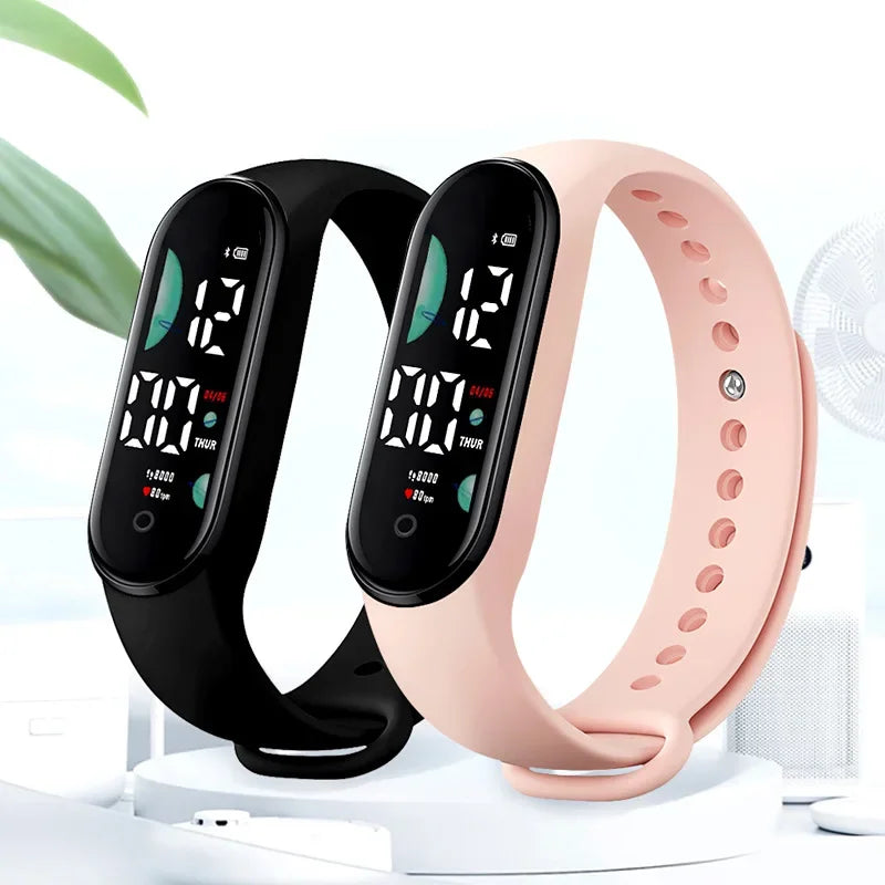 Reloj deportivo electrónico LED digital para mujer, reloj de pulsera de silicona sencillo e informal, resistente al agua