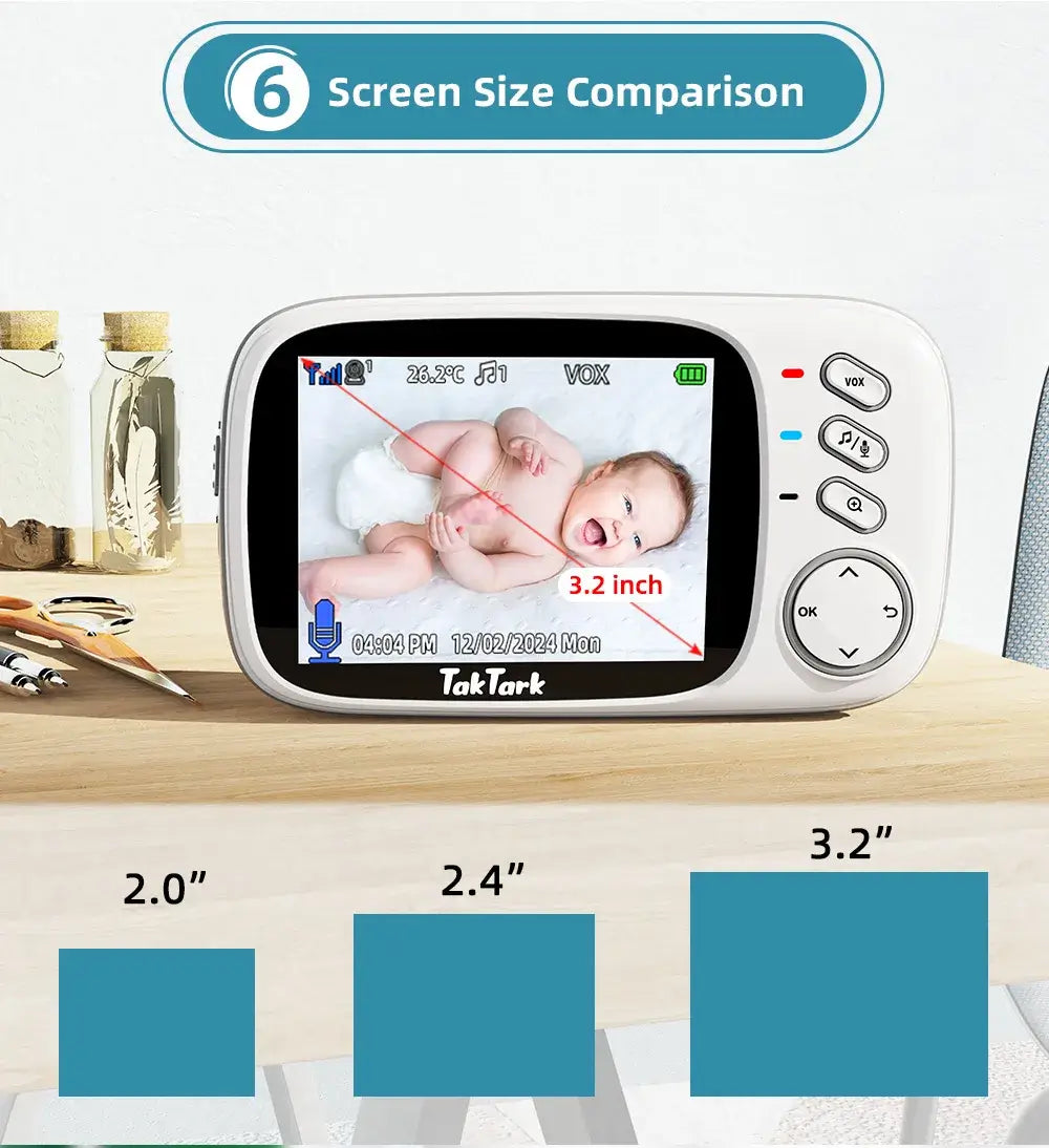 TakTark 3,2 Zoll Wireless Video Baby Monitor Auto Nachtsicht Zwei-Weg Intercom Temperatur Überwachung Überwachung Kamera Nanny