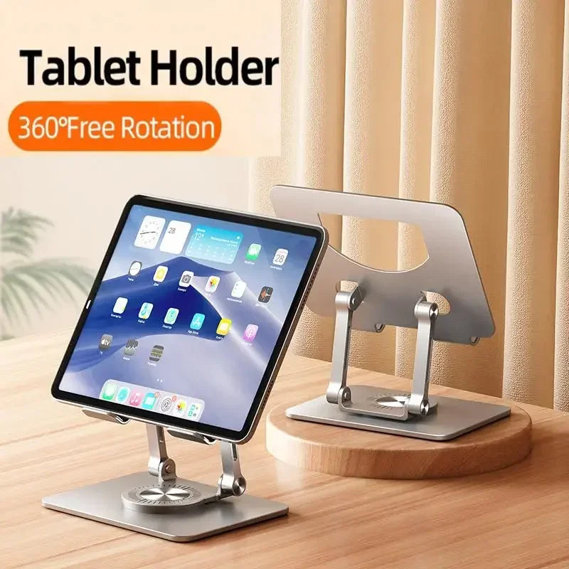 Soporte para tableta giratorio de 360°, ajustable, plegable, compatible con iPad Pro/Air/Min de 4,7 a 12 pulgadas, portátil y tableta