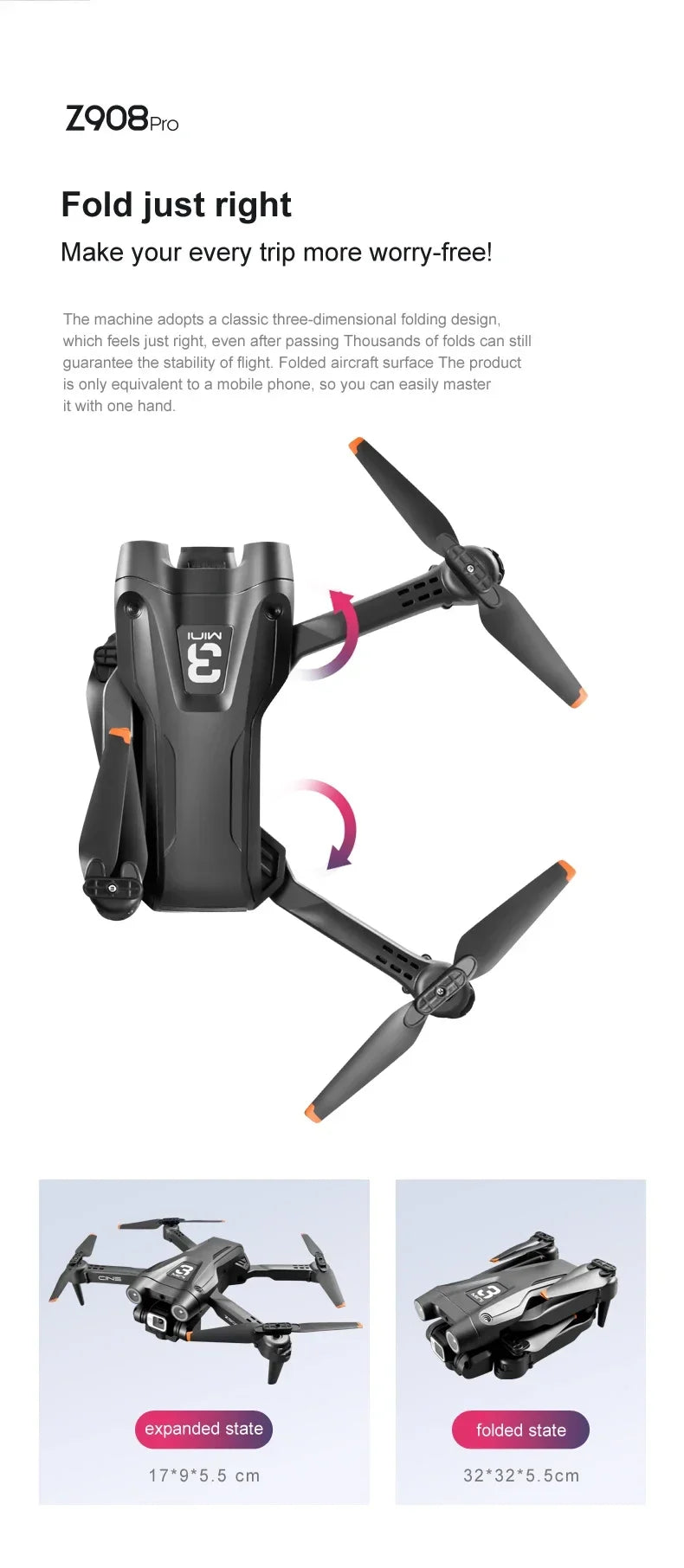 Para xiaomi Z908 Pro Max Drone Motor sin escobillas 8K GPS Profesional Dual HD Fotografía aérea FPV Evasión de obstáculos Cuadricóptero