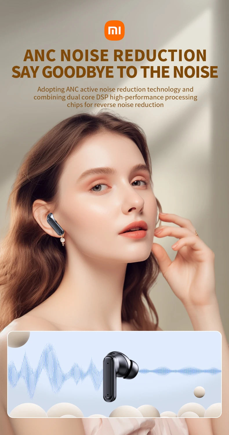 XIAOMI - Nuevos auriculares con pantalla táctil completa ANC E18 Pro Bluetooth 5.4, auriculares con cancelación de ruido, auriculares inalámbricos intraauriculares ENC con micrófono