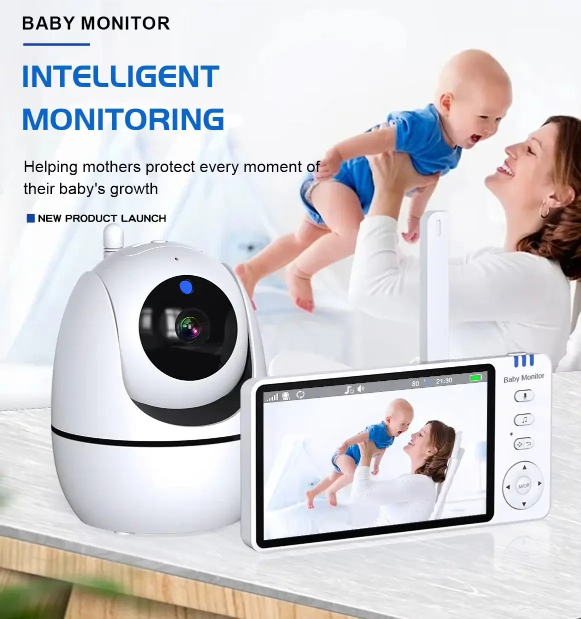 Newest 5.0 Inch Two Way Audio Temperature Night Vision Baby Crying Detection Monitoring Video Babyfoon Baby Monitor With Camera