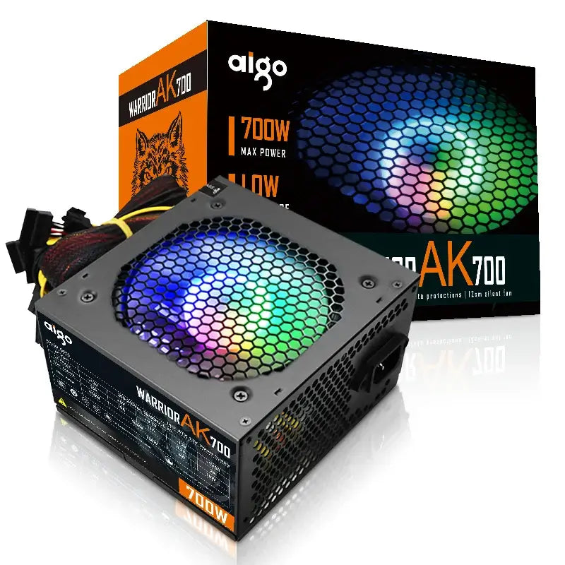 Fuente de alimentación Aigo Fonte 500W 600W 700W 800W 1000W DIY para juegos Ventilador RGB de 120 mm Fuente de alimentación para computadora de escritorio ATX para PC 7800x3d