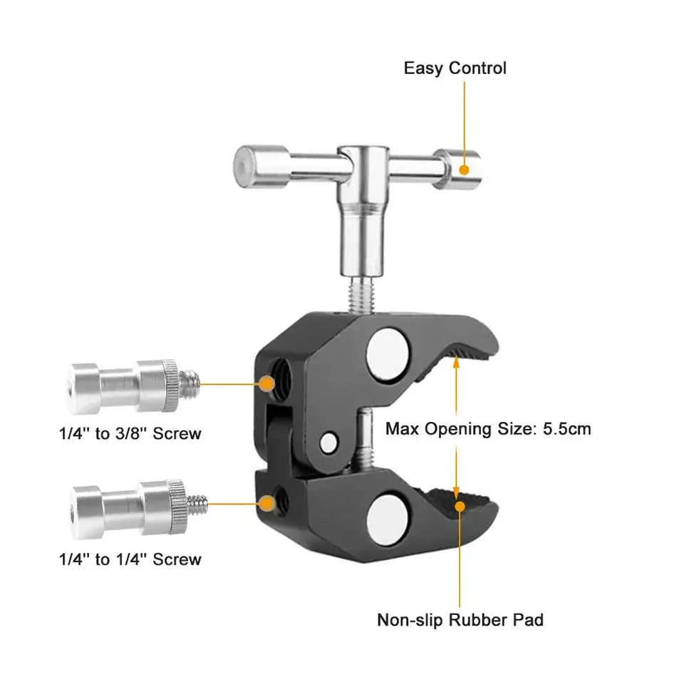 7/11/20 Inch Metal Articulating Magic Arm Super Clamp Holder Stand for DSLR Camera Photo Studio Photography Accessories Prop Kit