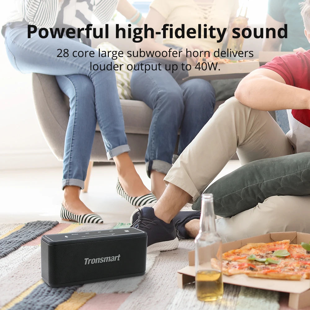 Original Tronsmart Mega Bluetooth-Lautsprecher, 40 W, tragbarer Lautsprecher mit Touch-Control-Soundbar, unterstützt Sprachassistent, NFC, MicroSD