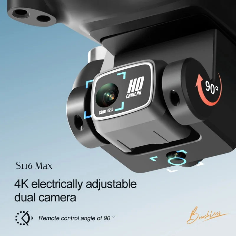 Professionelle S116 MAX Drohne 8K WIFI FPV Kamera 360° Hindernisvermeidung Bürstenloser Motor RC Quadcopter Mini Dron Spielzeug