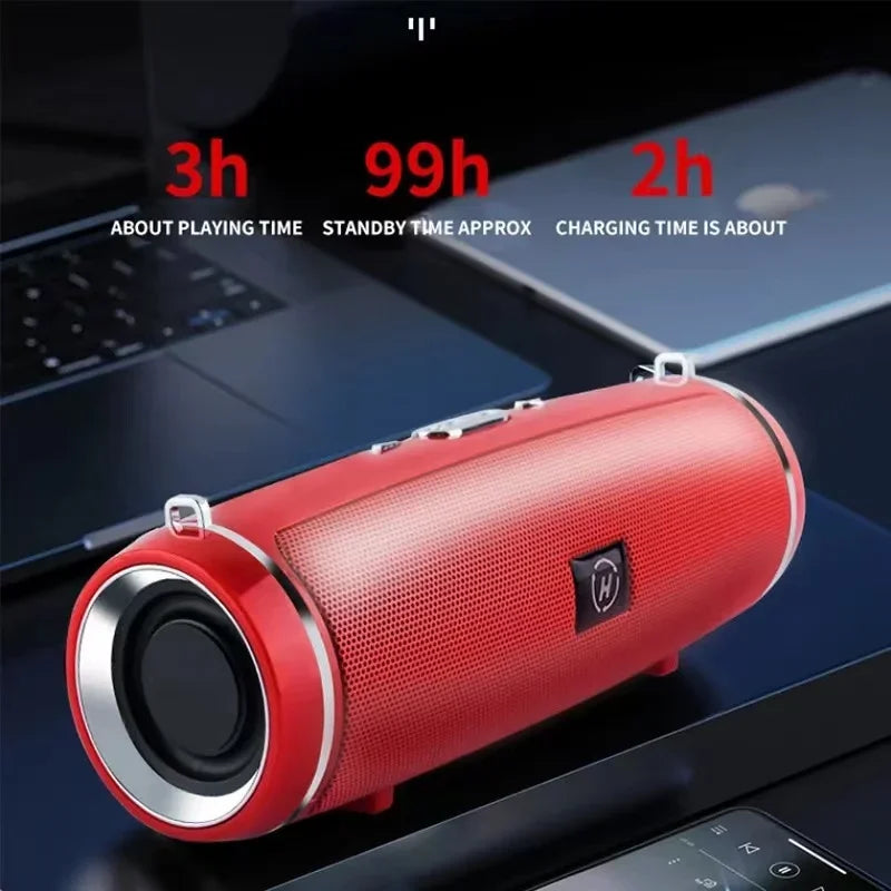 Altavoz Bluetooth inalámbrico portátil IPX7, altavoz de columna de alta fidelidad para exteriores, resistente al agua, subwoofer, altavoz estéreo, radio FM, TF, Boom Box