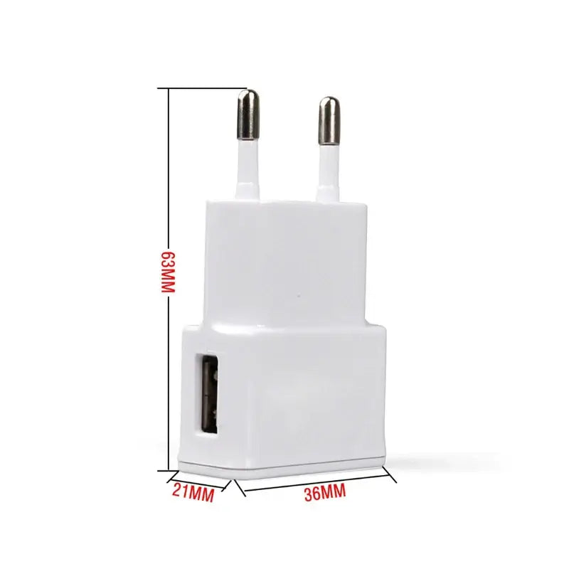 EU Plug 1 Port USB Mobile Phone Charger Universal Travel Wall Chargers Black/White Charging Adapter For Iphones 13 Pro Samsung