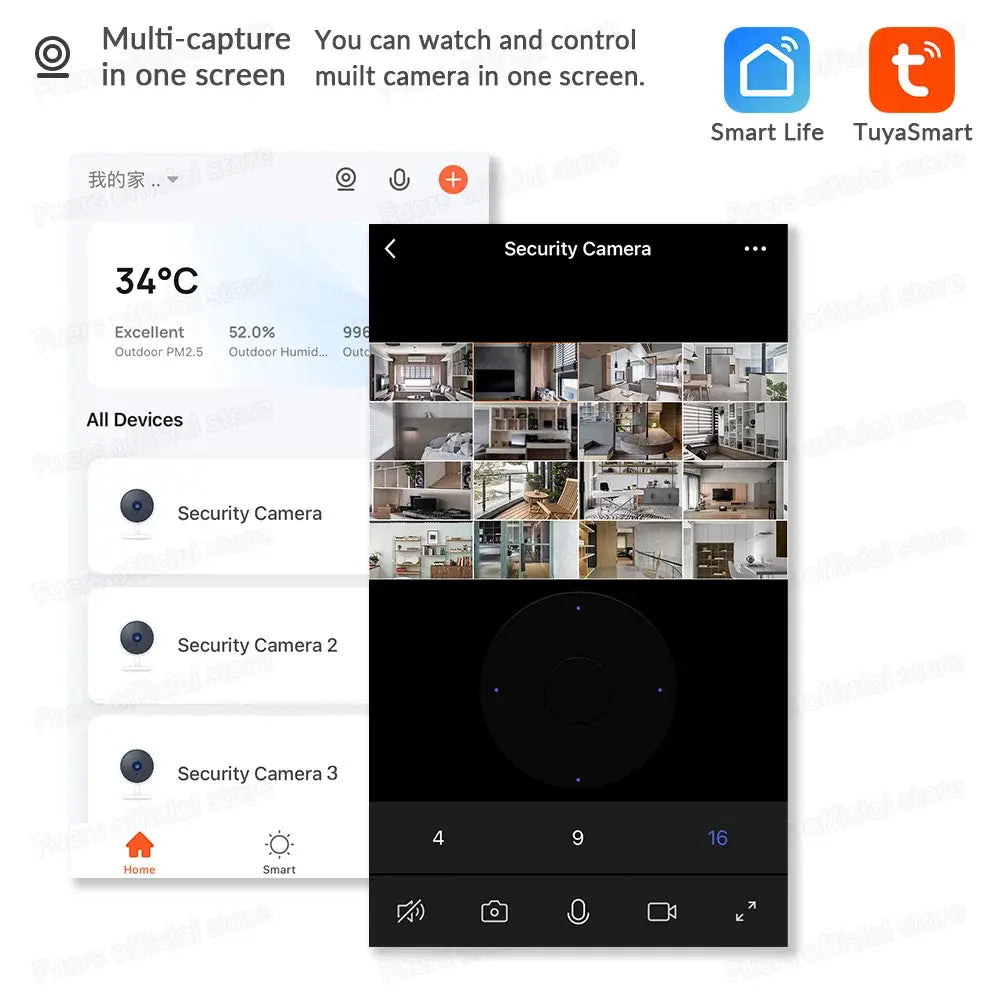 Fuers 5MP WiFi Kamera Tuya Smart Home Indoor Drahtlose IP Überwachungskamera AI Erkennen Automatisches Tracking Sicherheit Babyphone