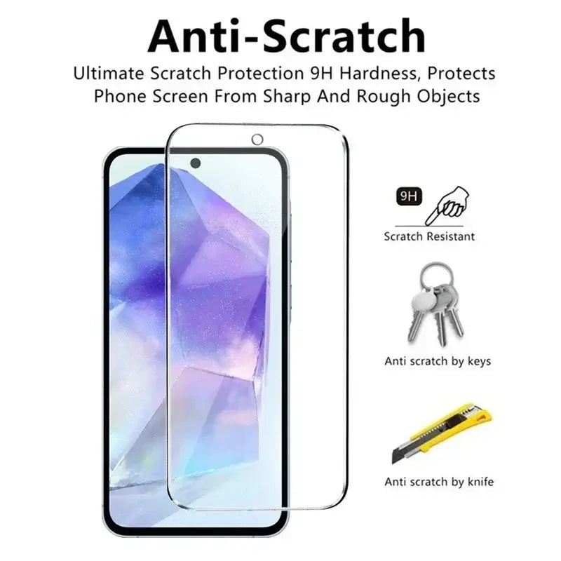 5 uds Protector de pantalla para Samsung A55 A15 A54 A34 A13 A14 A53 A52 A12 A33 A52S A32 A35 A71 A72 A51 A22 S10E S20FE vidrio templado