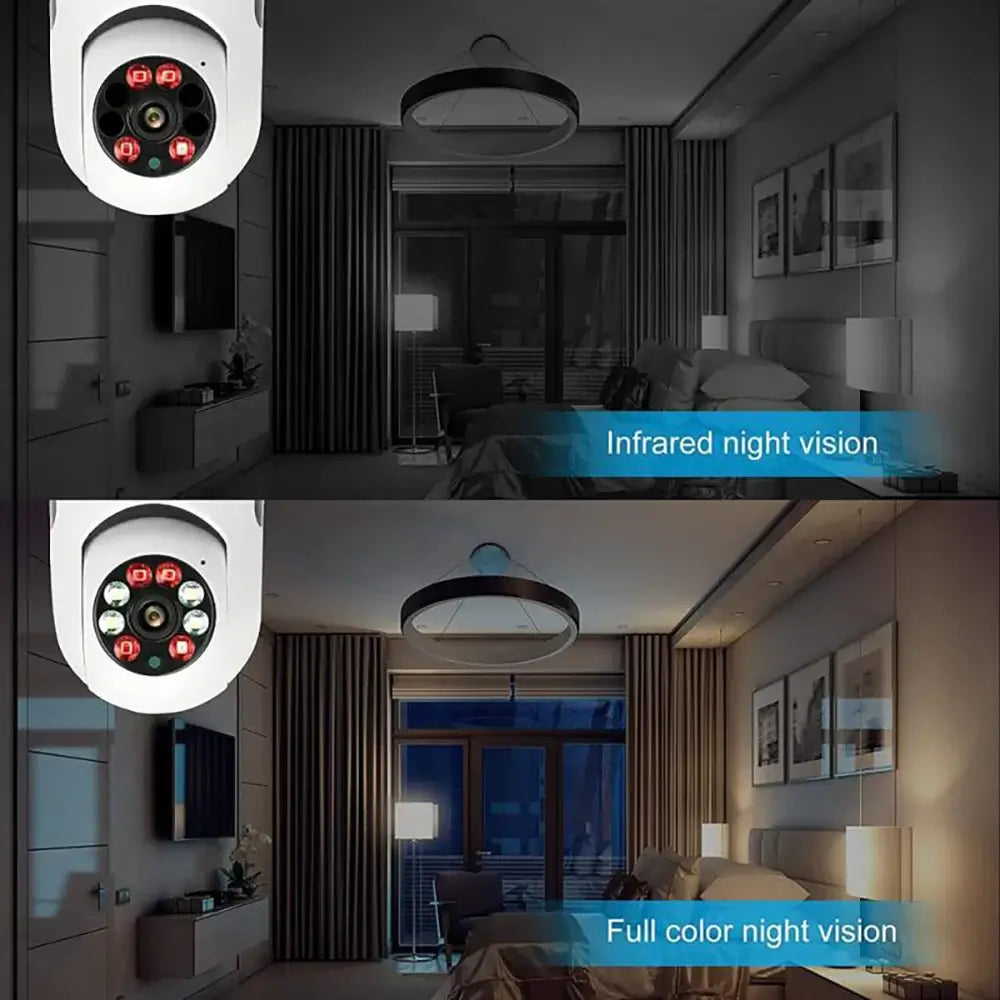 3MP Tuya PTZ Wifi Panoramic Camera Home Security Night Vision Two Way Audio Surveillance Cam Wireless E27 Bulb Lamp Cameras