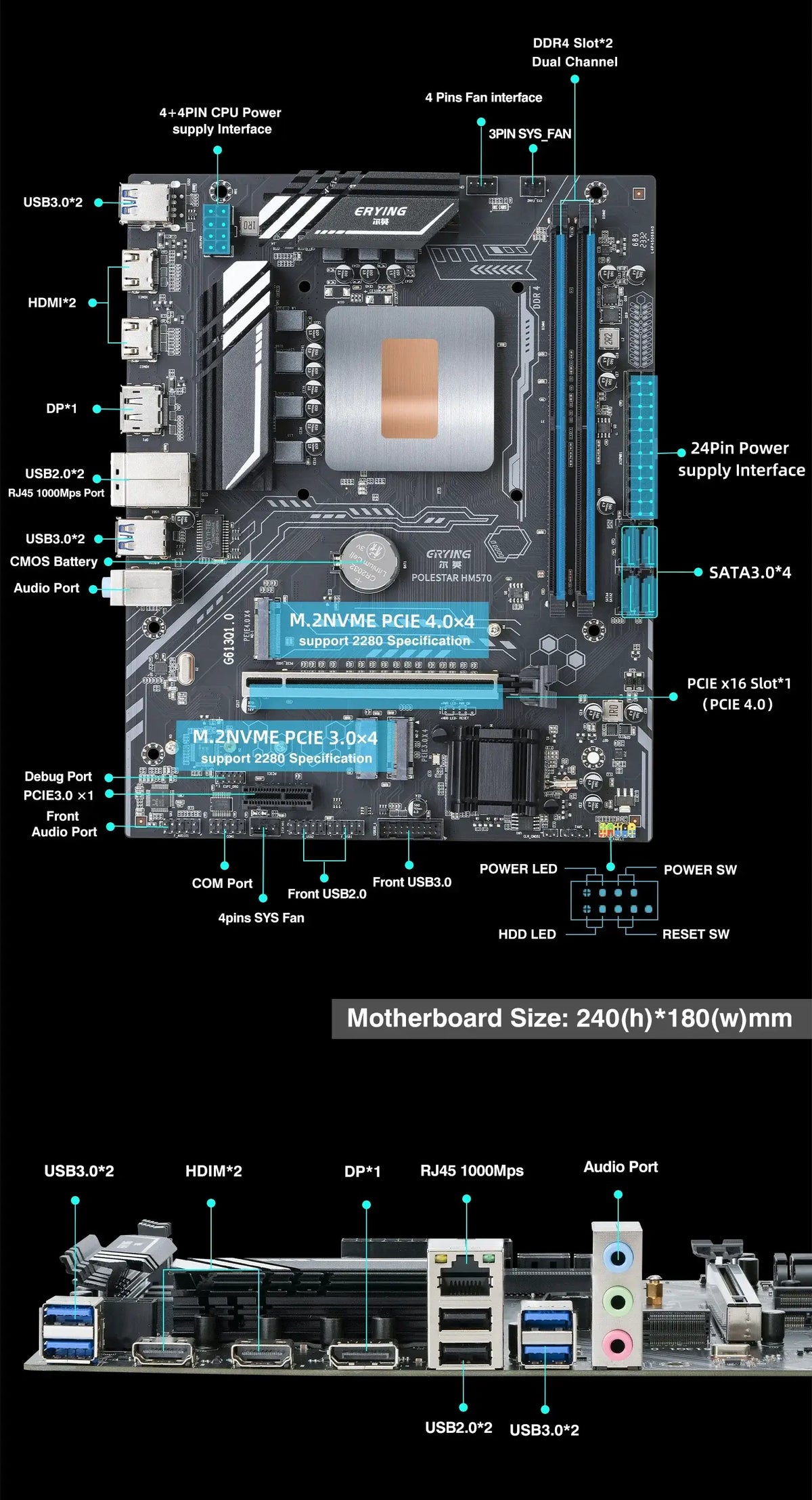 ERYING Gaming-PC-Motherboard i9-Kit mit eingebetteter 11. Core-CPU 0000 ES 2,6 GHz (Produktleistung, siehe i9 11980HK i9 11900H)