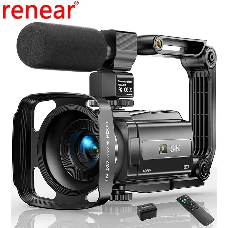 5K-Videokamera-Camcorder, 48 MP, WLAN, Nachtsicht, LED-Leuchten, Vlogging-Kamera für YouTube, 16-facher Digitalzoom, Touchscreen-Kamera